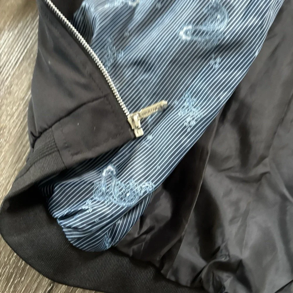 Wulful Men's Casual Lightweight‎ Windbreaker Bomber Jacket Black Size Large
